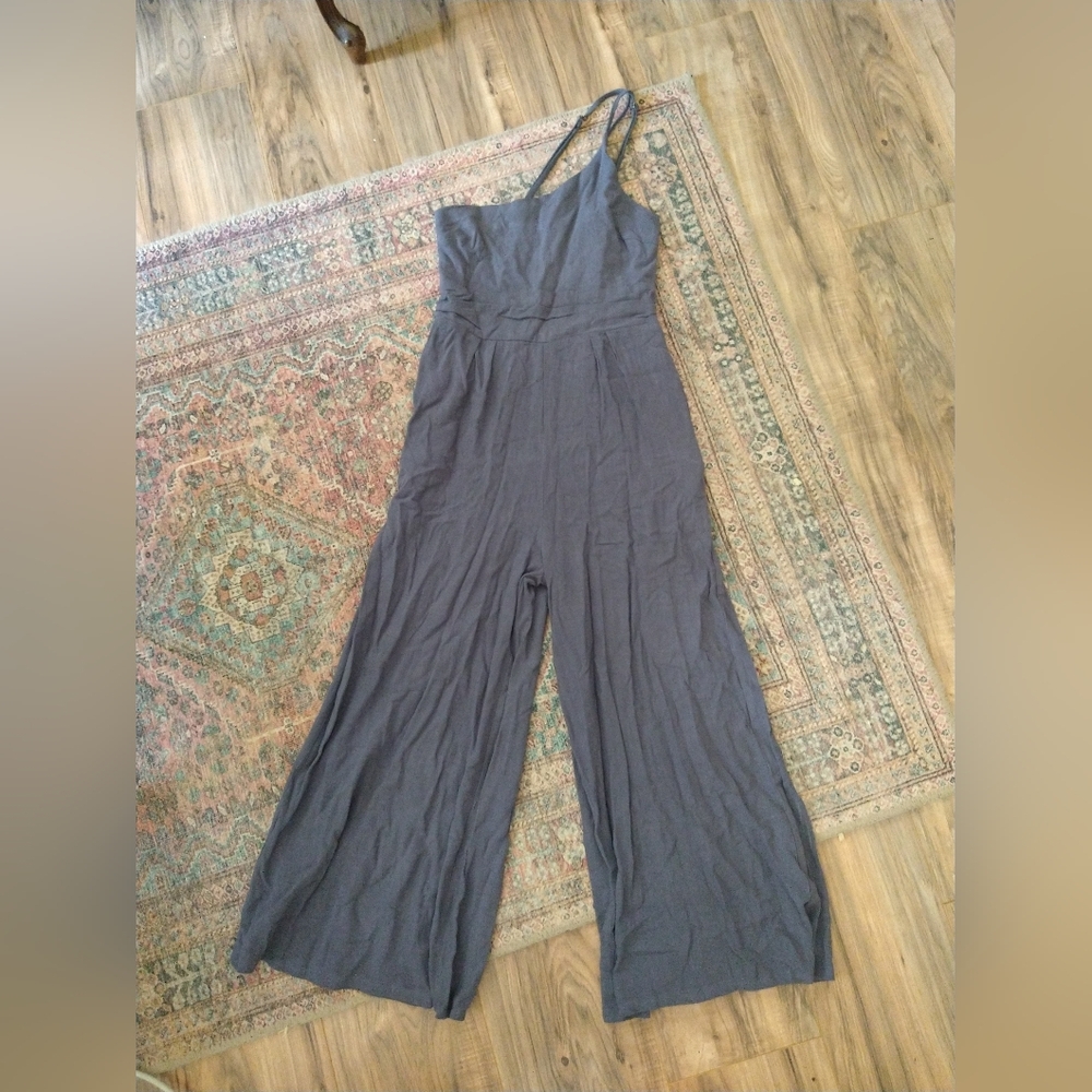 EVERYTHING $10- Halara Gray Romper Jumpsuit Halter Linen Small NEW